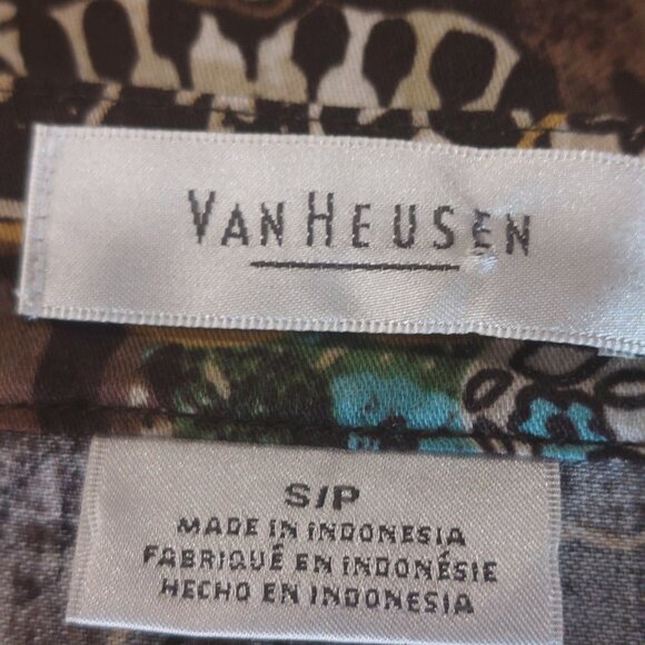 VAN HEUSEN Women's 100% Cotton Graphic Paisley Sleeveless Blouse - Size S/P - Picture 8 of 9